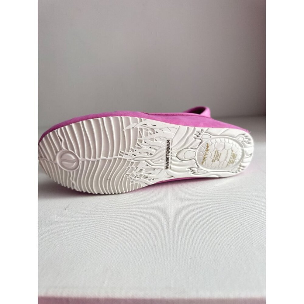 Manitobah Kayak Moccasin Pink Beaded Leather w Bow Detail 6 - Picture 8 of 9